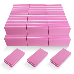 HomeyEra pink double-sided nail buffers with 100/180 grit for salon-quality buffing at home.