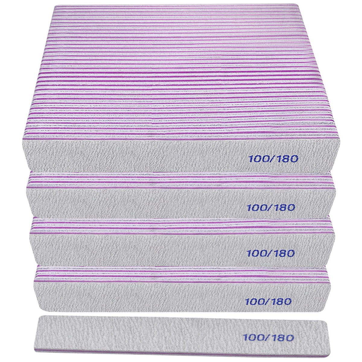 HomeyEra nail file set with 100/180 grit double-sided for quick shaping and buffing