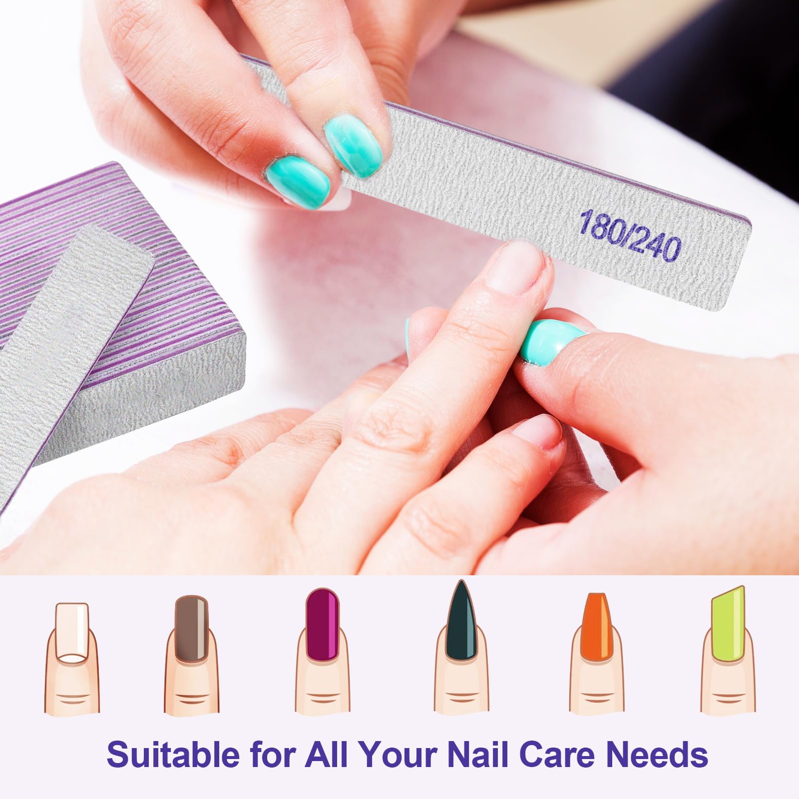 HomeyEra 12-pack emery boards for natural and acrylic nails