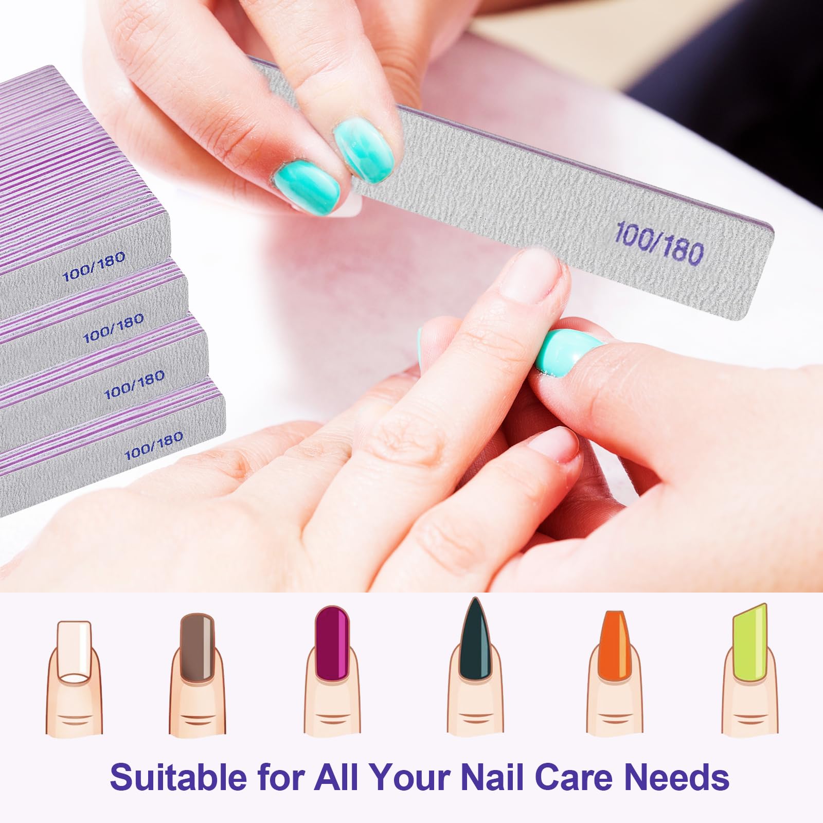 HomeyEra coarse side 100 grit for acrylics and thick nails