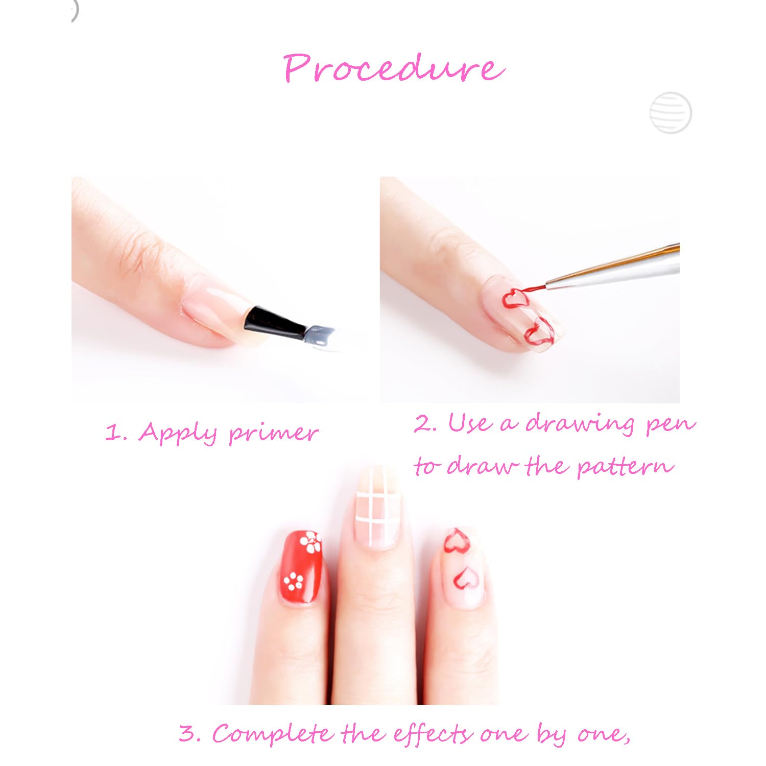 HomTop acrylic handles on nail art tools for comfort.