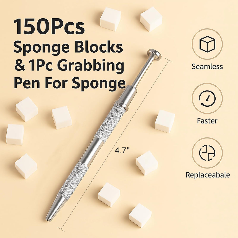 HomTop grab pen stainless steel for mess-free sponge handling and control.