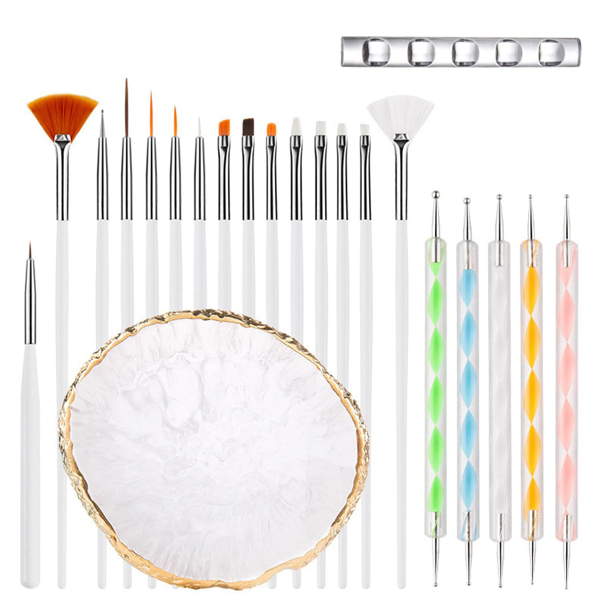 HomTop nail art brush set full kit display for versatile DIY manicures
