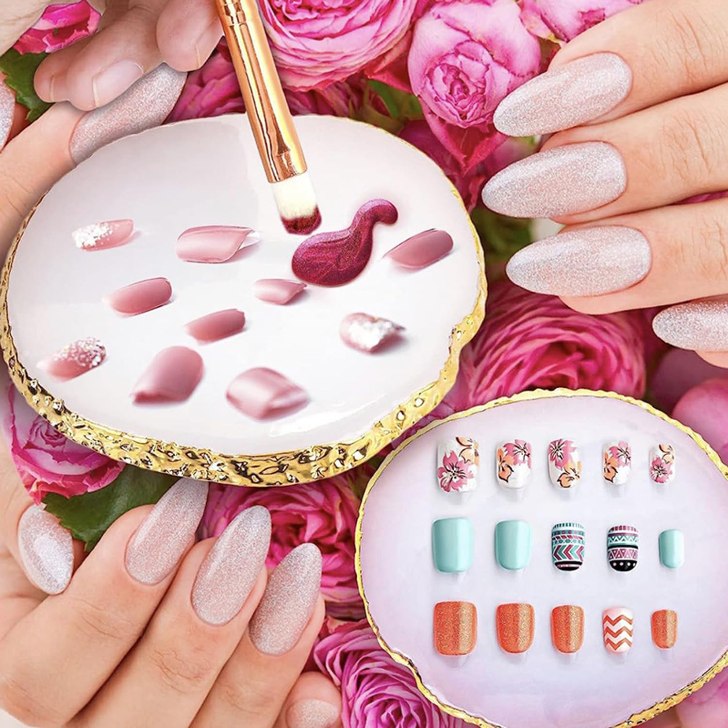 HomTop close-up of varied brush tips for different nail art techniques