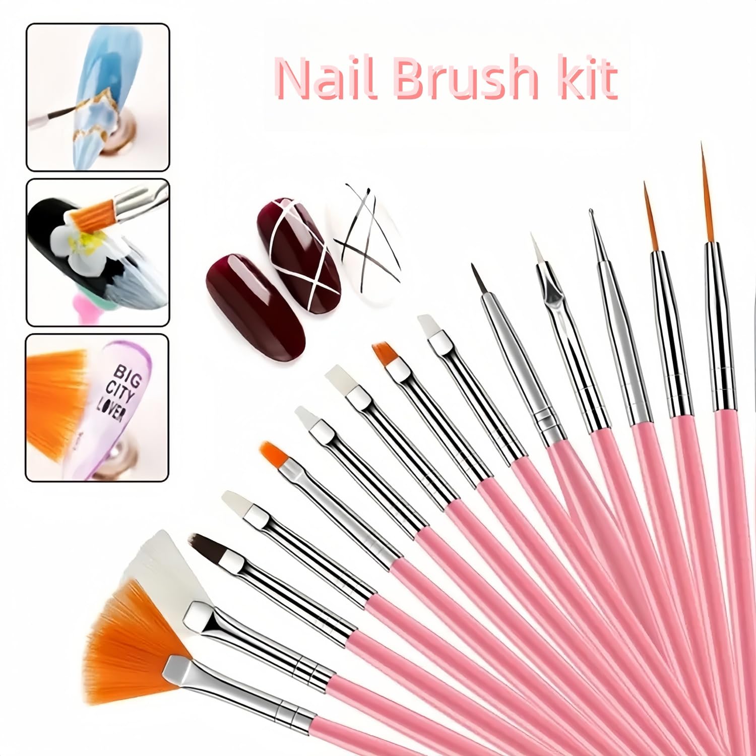HomTop double-sided nail dotting tools for carving and 3D nail art details.