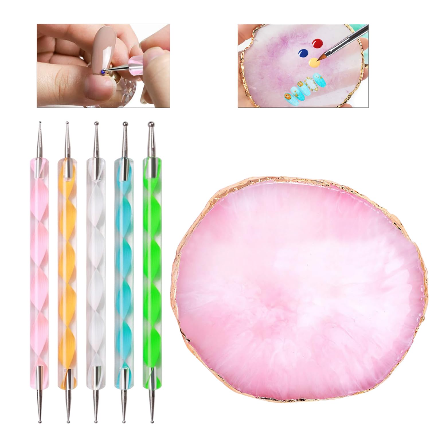 HomTop 15-piece nail brushes for diverse stroke textures