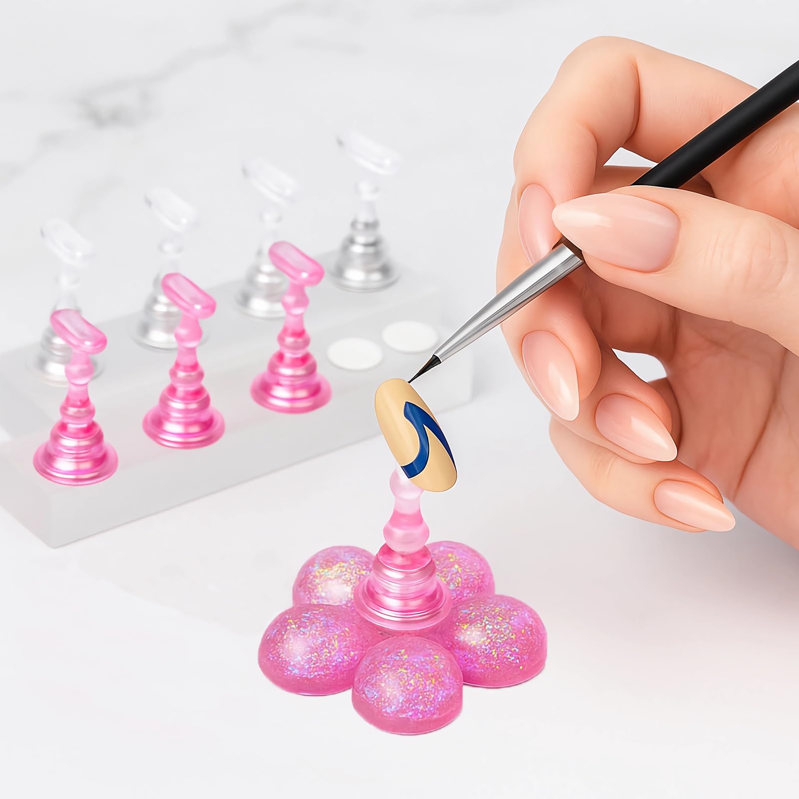 HomTop reusable putty keeps nail tips in place during practice