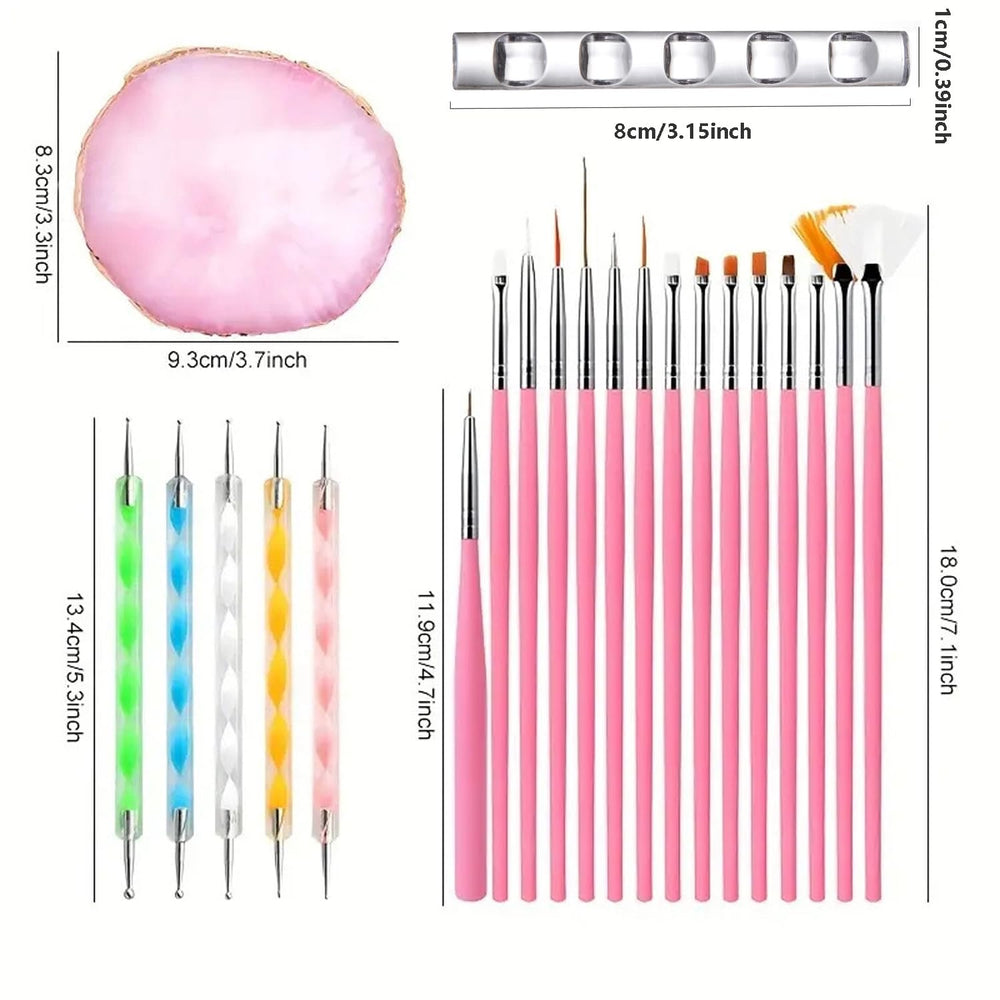 HomTop resin nail palette in agate style used for color mixing and display
