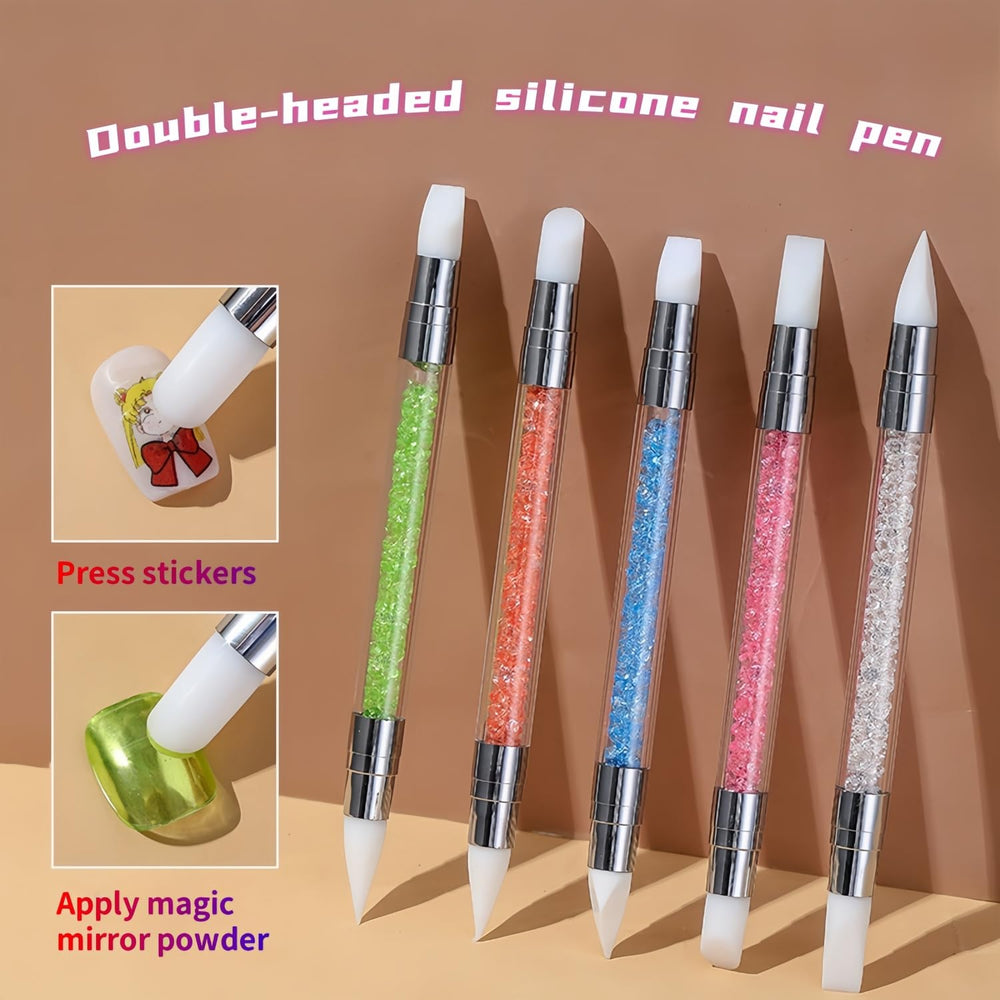 HomTop soft silicone tips ensure precise, non-stick application for nail art.