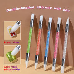 HomTop soft silicone tips ensure precise, non-stick application for nail art.