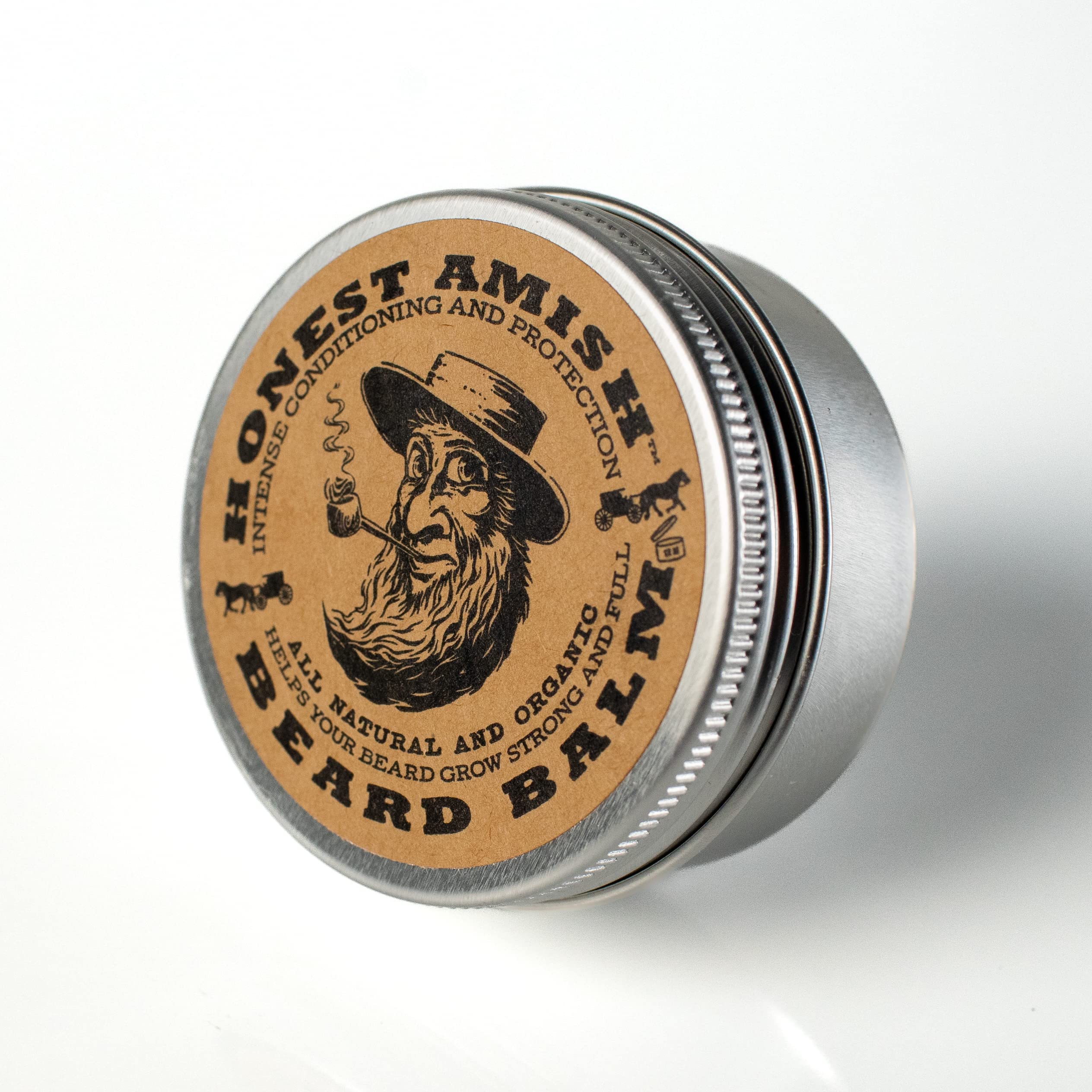 Honest Amish Beard Balm being applied to the beard for easy styling.