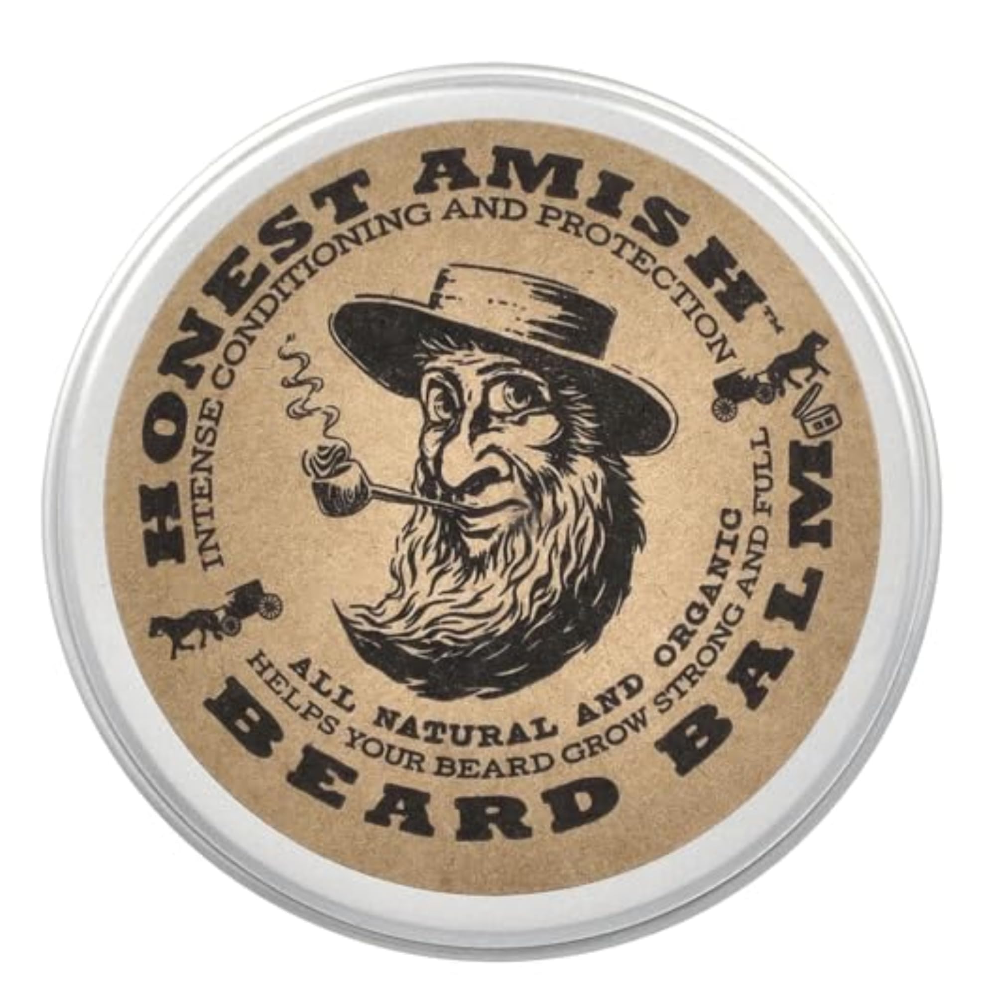 Honest Amish Beard Balm Leave-In Conditioner 2oz tin for a smoother, more manageable beard.
