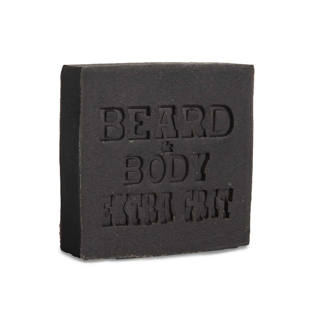 Honest Amish Beard and Body Soap Extra Grit bottle highlighting exfoliating formula for deeper cleanse