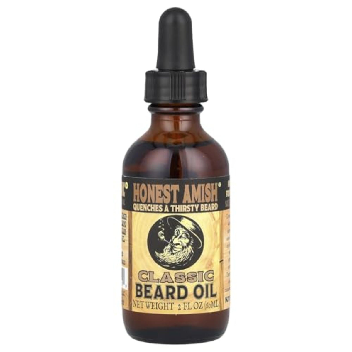 Honest Amish Classic Beard Oil bottle pour for moisture and manageability