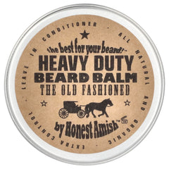 Honest Amish Heavy Duty Beard Balm 2oz jar front view for deep conditioning