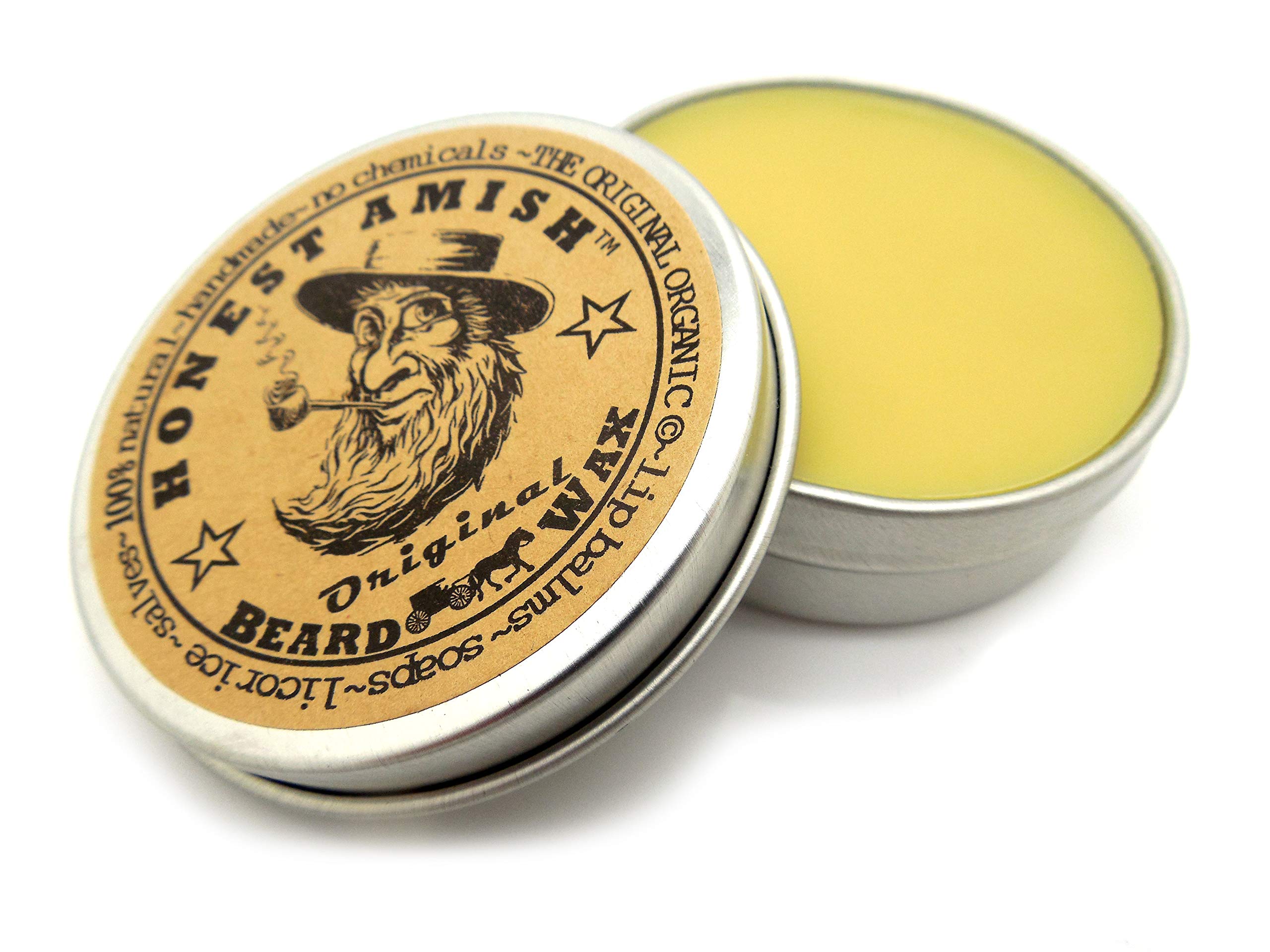 Honest Amish Original Beard Wax improves beard styling with controlled shine.