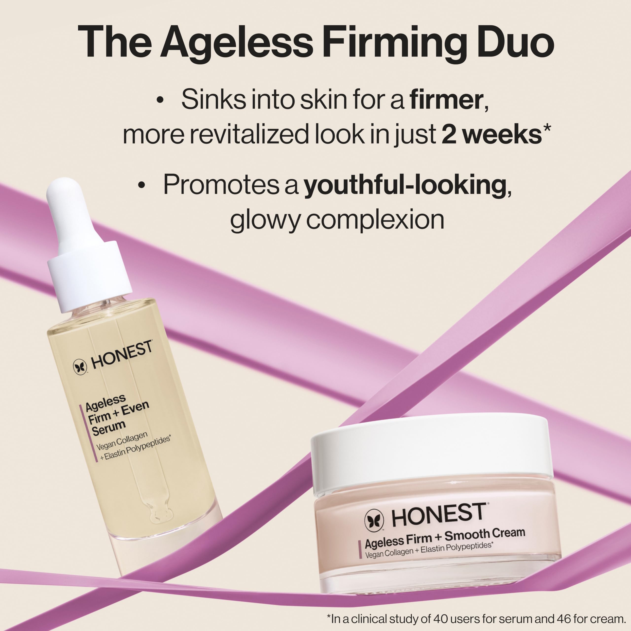 Honest Beauty Ageless Serum dermatologist-tested badge visible.
