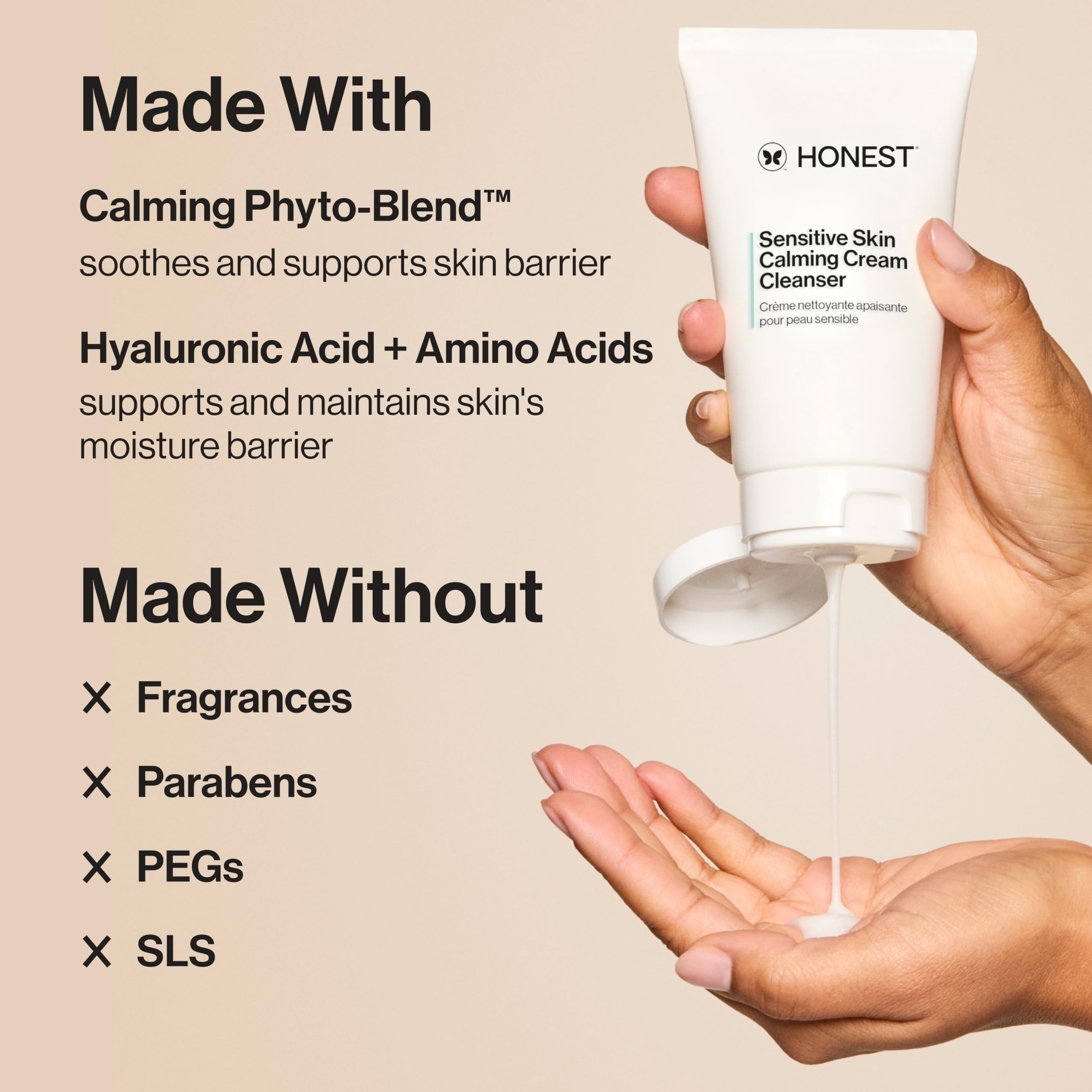 Honest Beauty aminoácidos que aportan hidratación y cuidado de la barrera.