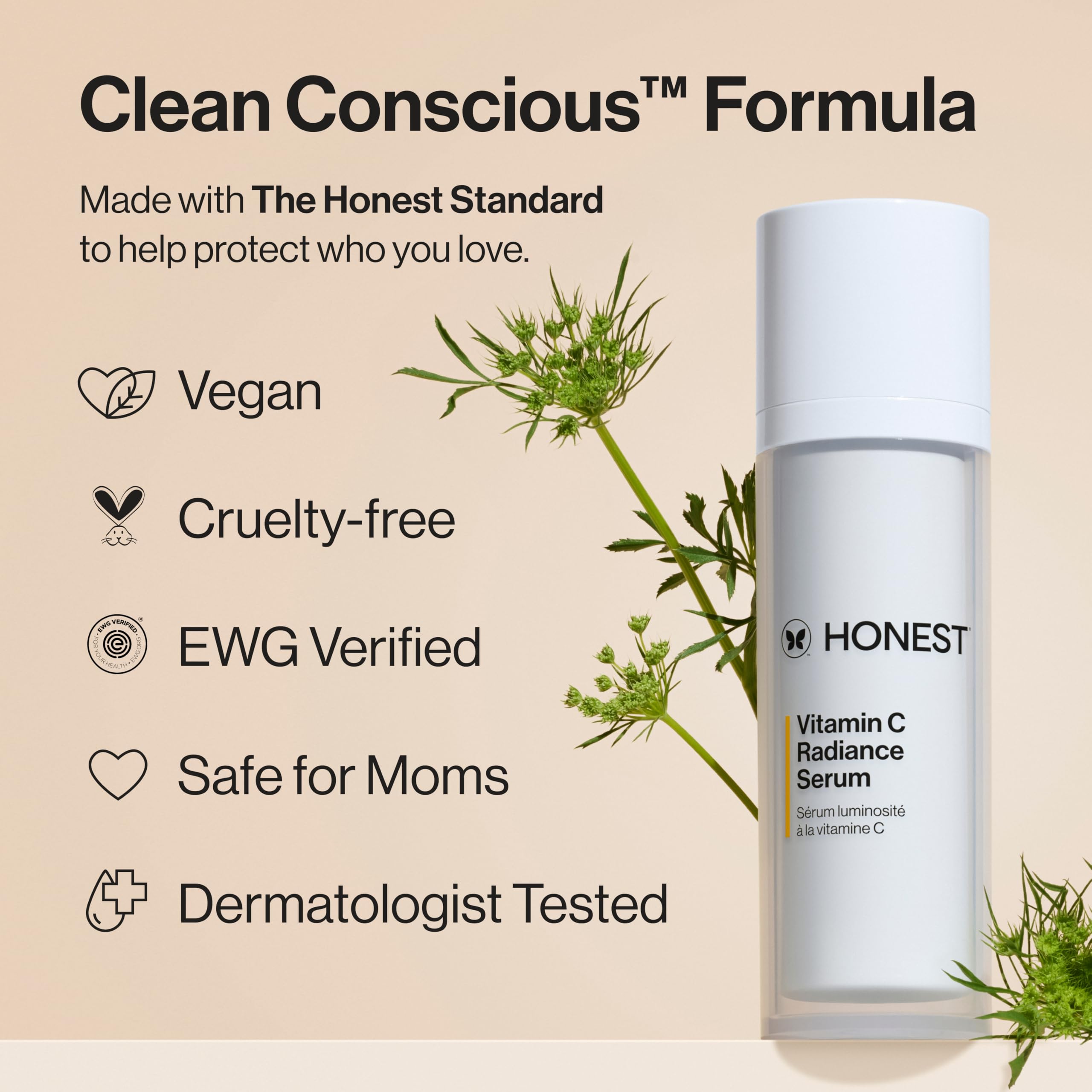 Honest Beauty Artichoke extract image highlights even-looking complexion.