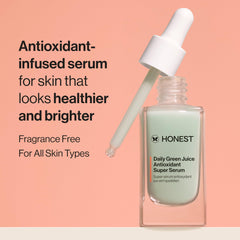 Honest Beauty Daily Green Juice Serum dropper ready for daily use.