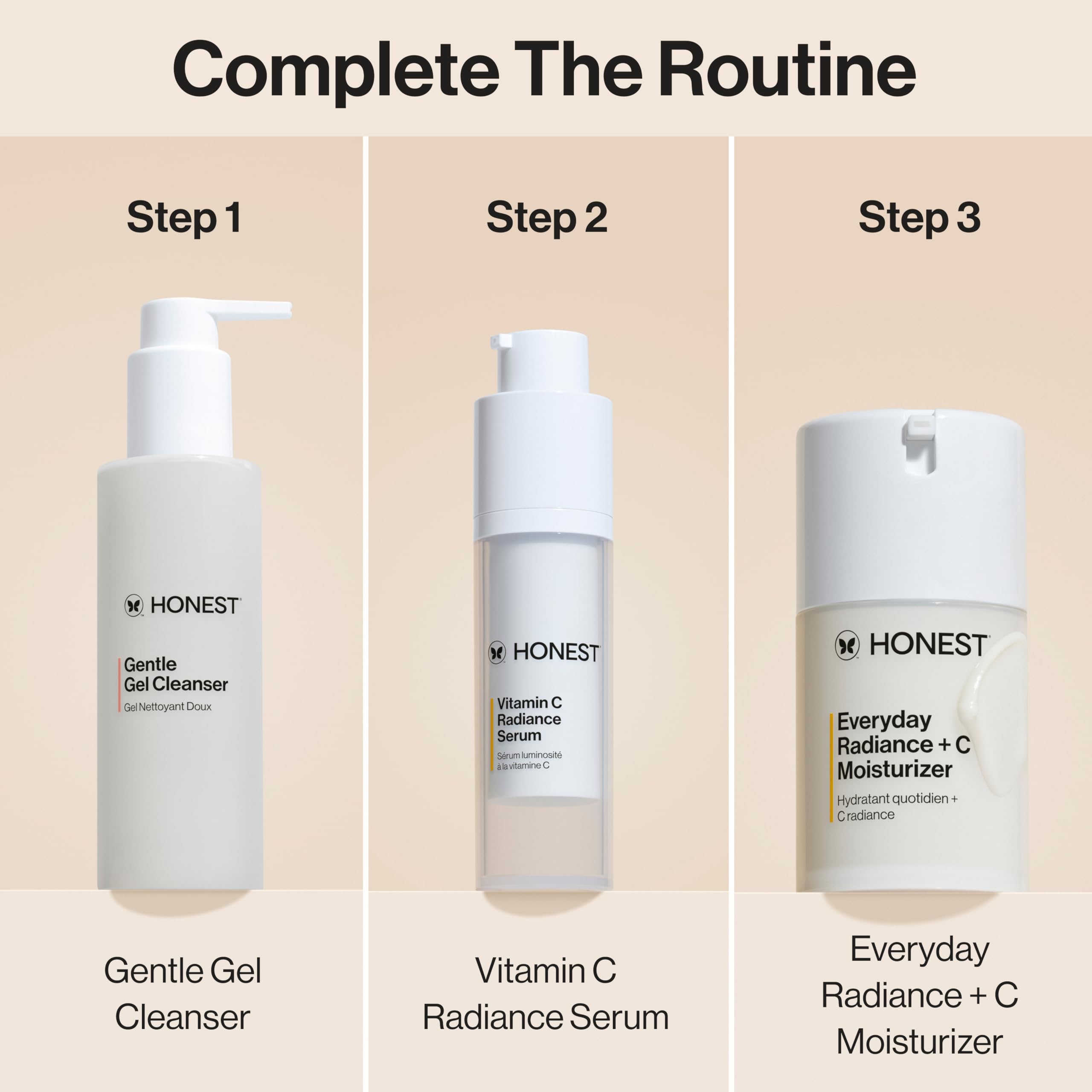 Honest Beauty morning and night routine for AM and PM use