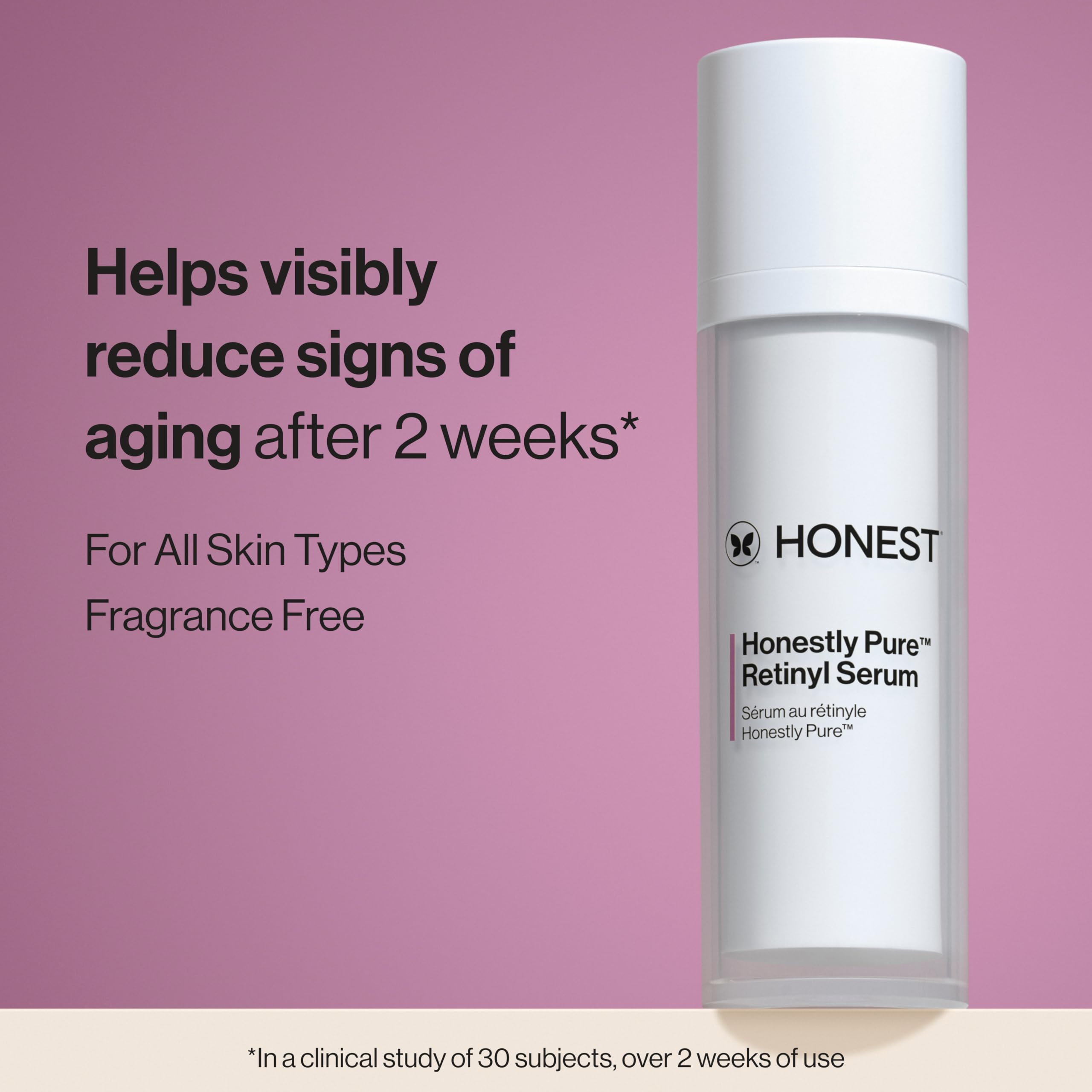 Honest Beauty Honestly Pure Nightly Retinyl Serum dropper for precise dosing
