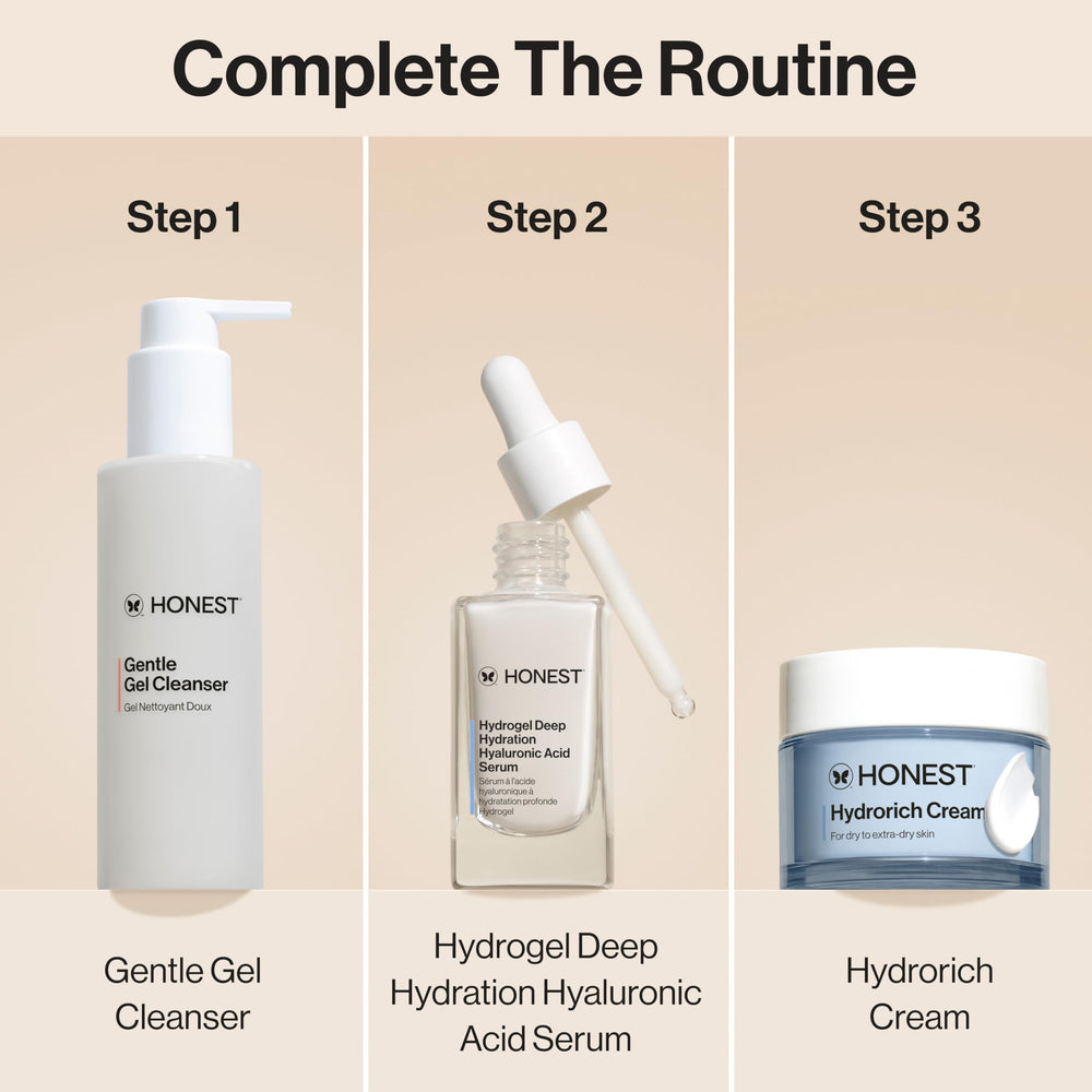 Honest Beauty Hydrorich aplicación diaria ideal para piel seca.
