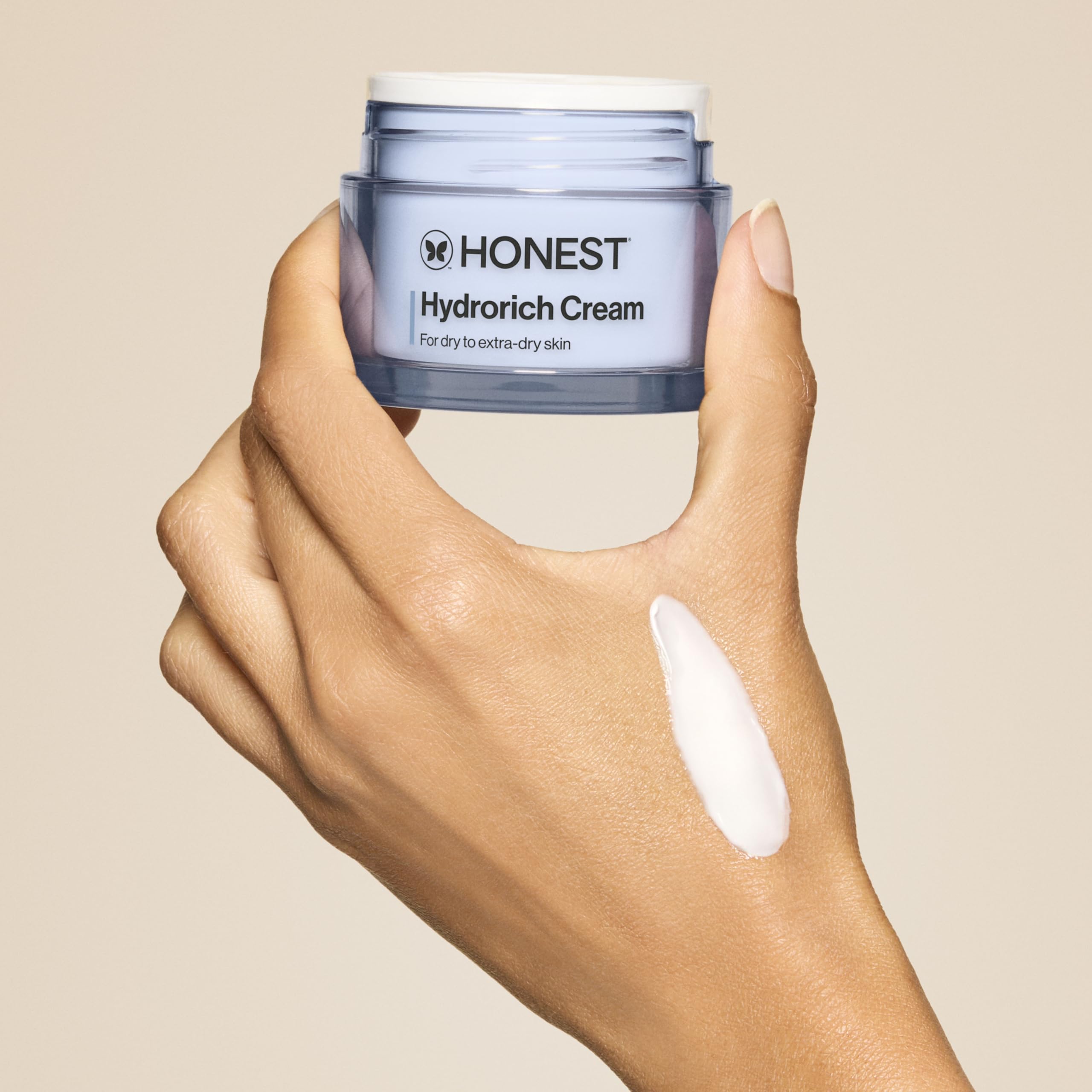 Honest Beauty Hydrorich hidratación de 48 horas para piel suave.