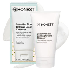 Honest Beauty limpiador cremoso para piel sensible, limpieza suave diaria.
