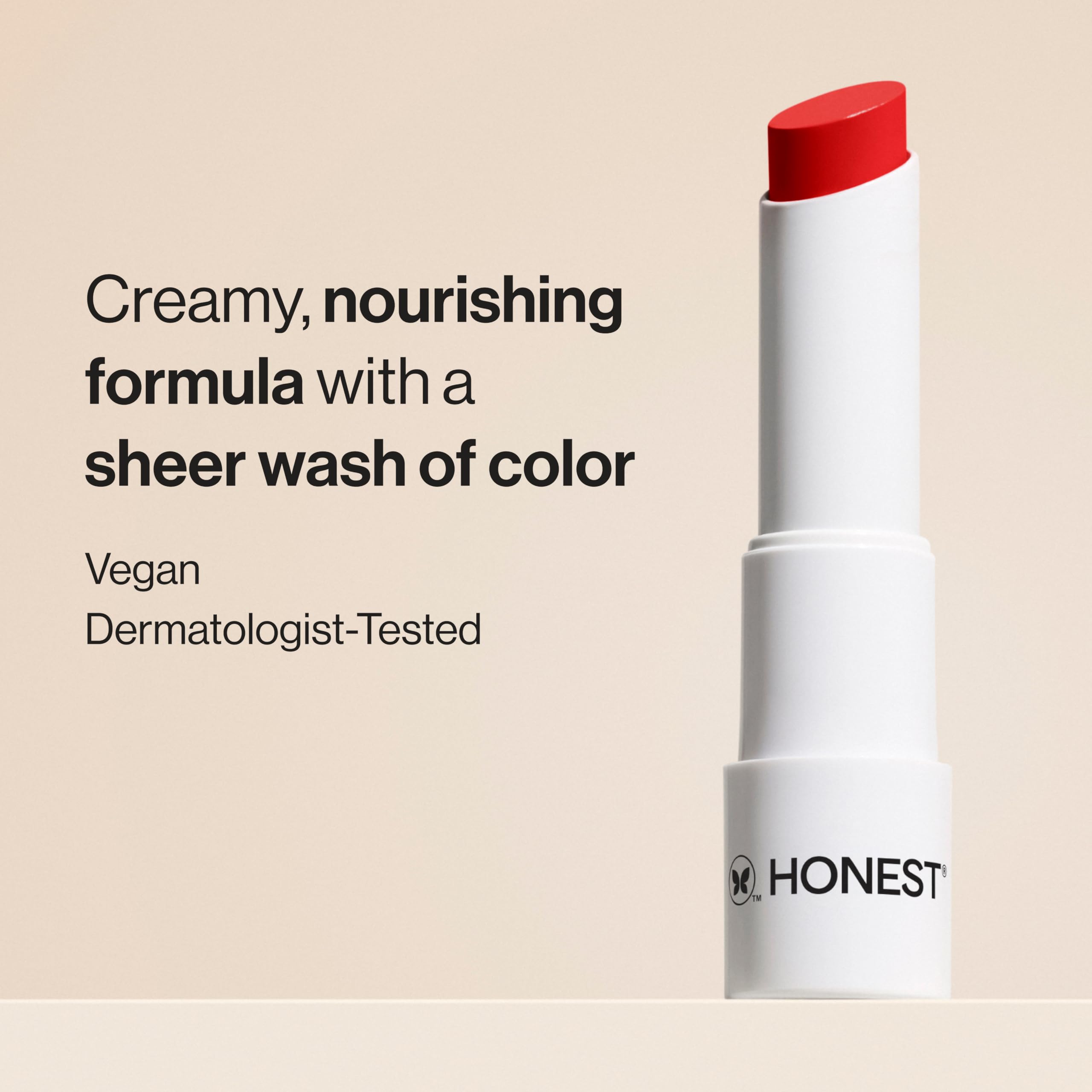 Honest Beauty Lychee Fruit swatch with nude glow and hydration