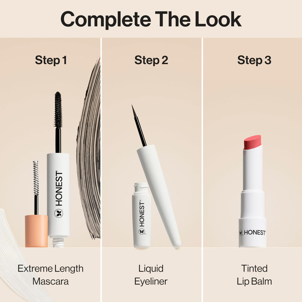 Honest Beauty tinted lip balm packaging highlights vegan, paraben-free formula.