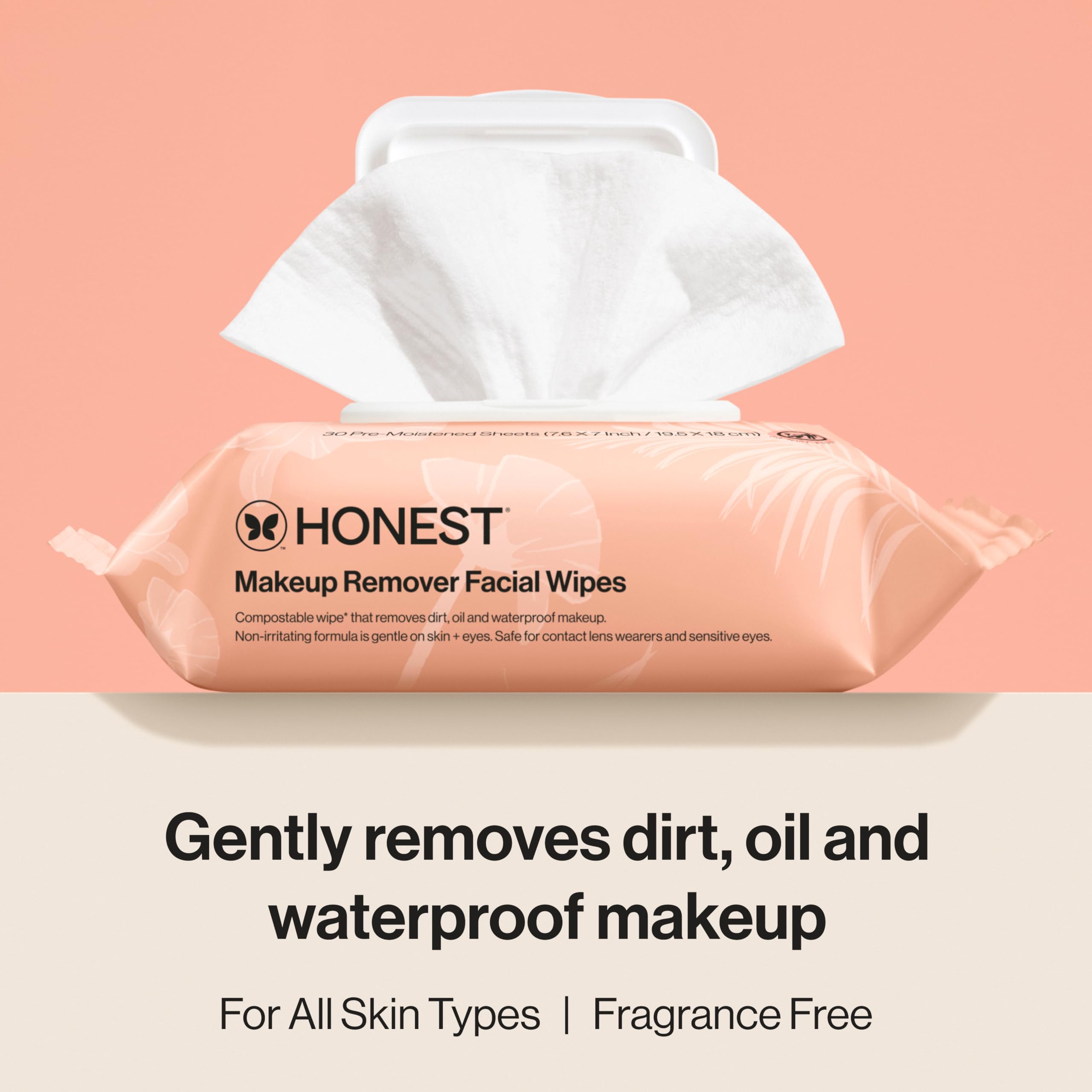 Honest Beauty: toallita desmaquillante sin fragancia para ojos sensibles.
