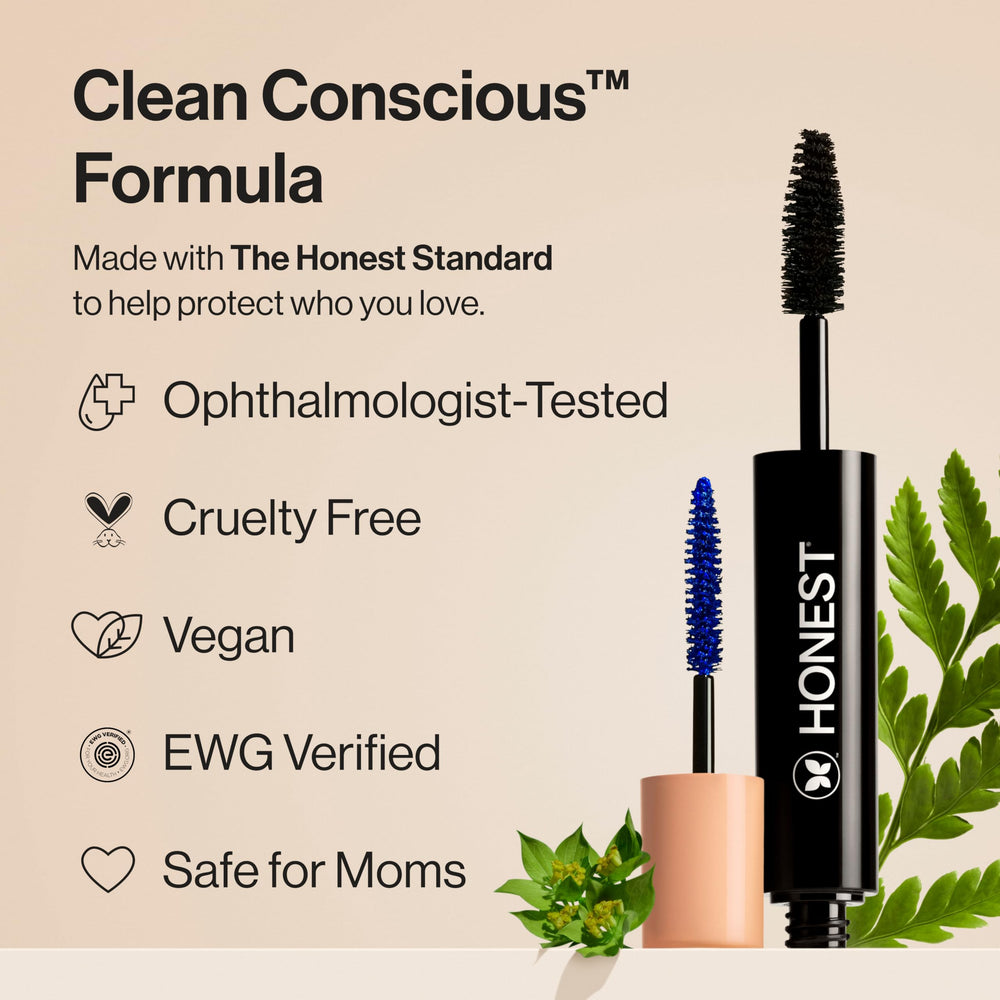 Honest Beauty tres-fibras-volumen crea cuerpo visible con cada pasada.