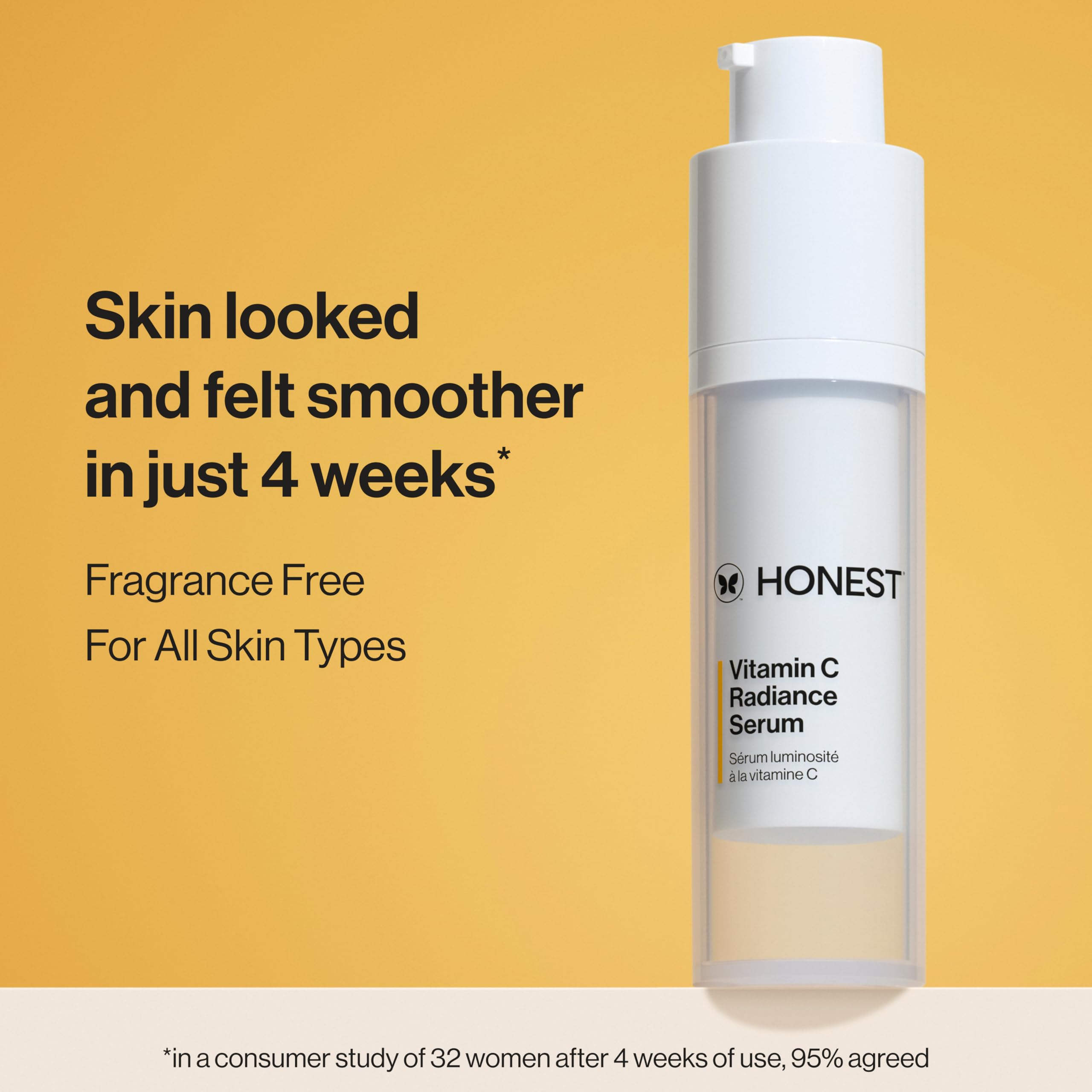 Honest Beauty Vitamin C Radiance Serum pump ready for quick daily use.