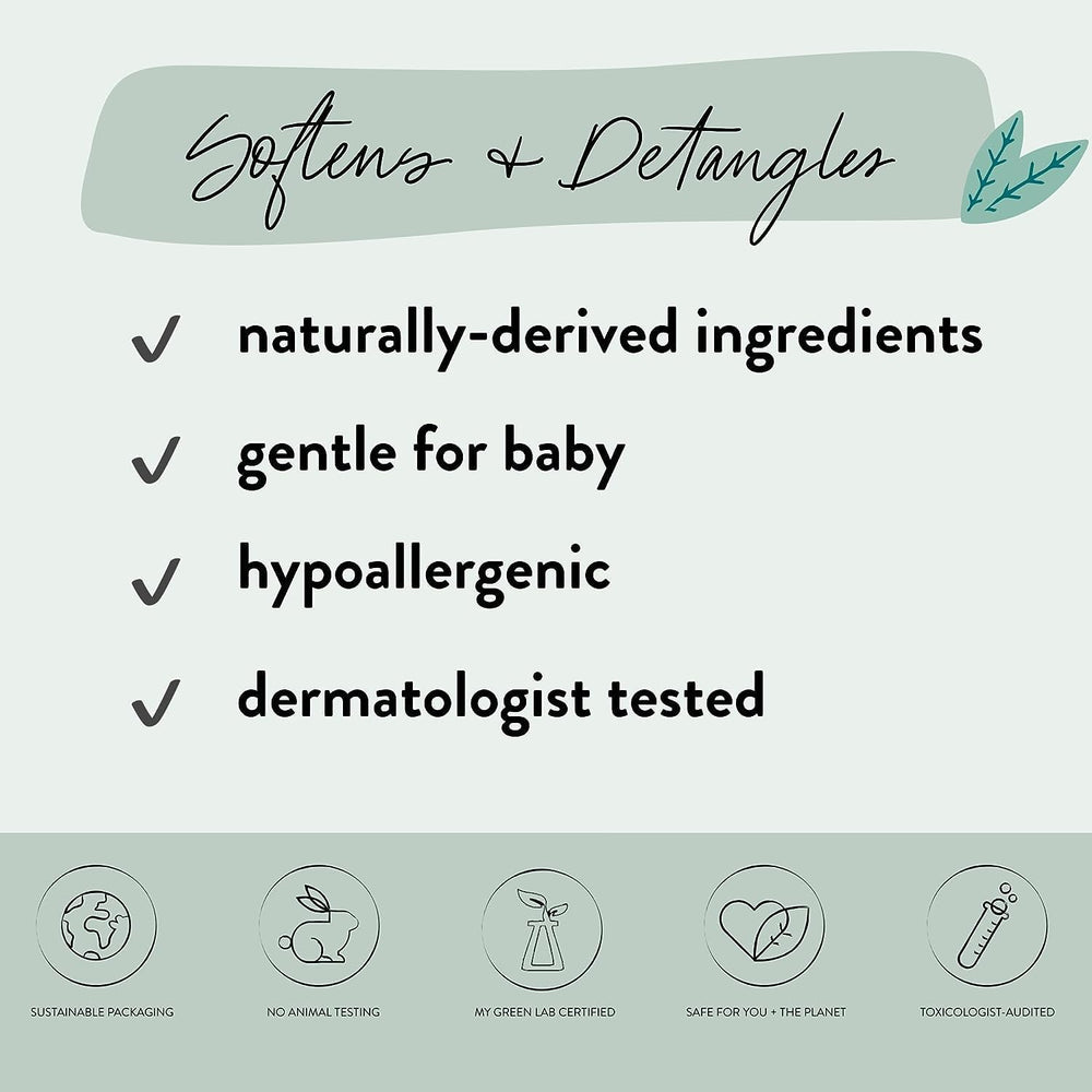 Soft hair texture after Honest Company detangler application.