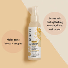 Honest Co tear-free detangler cap ensures gentle daily use on kids.
