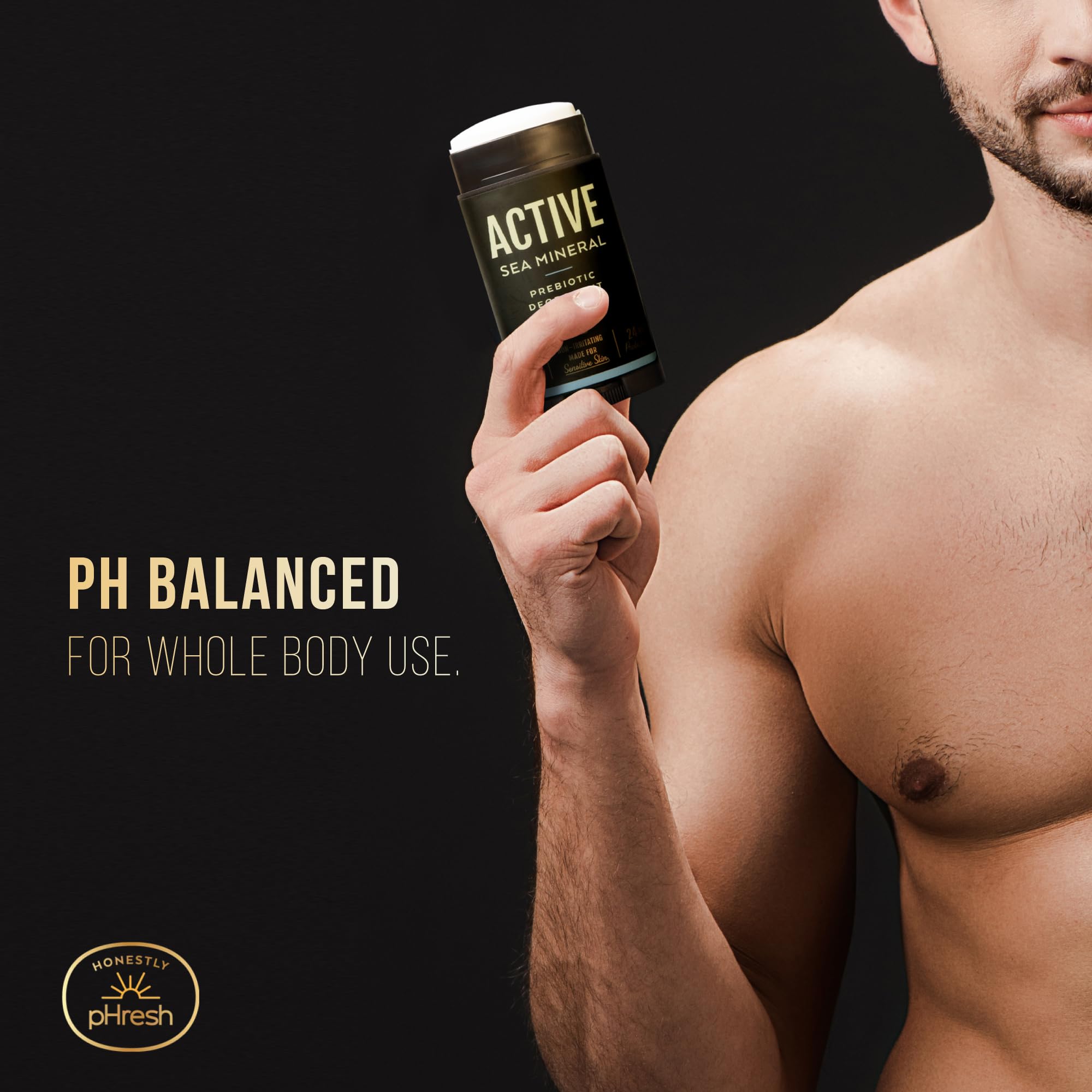Honestly pHresh all-over-use concept image showing body-friendly deodorant versatility.