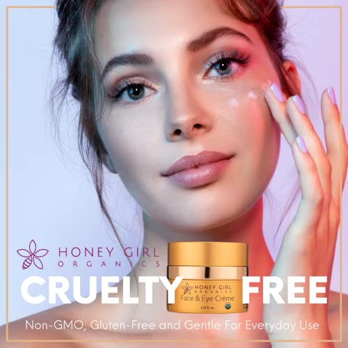 Application of Honey Girl Organics Face & Eye Creme small amount for long-lasting moisture