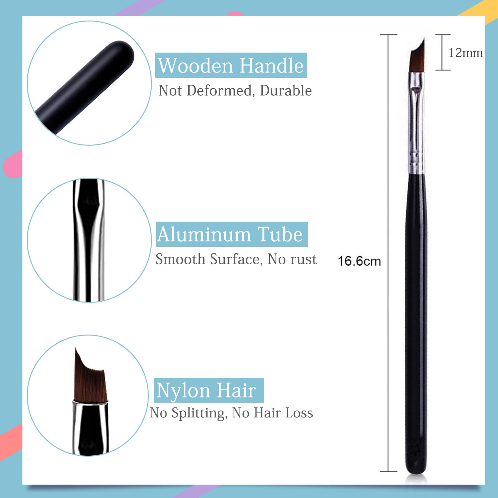 Honey Joy wooden-handle nail brush offers comfortable grip and steady control.