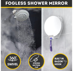 HONEYBULL anti-fog acrylic mirror stays clear in steam.