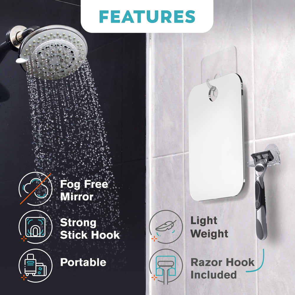 Anti-fog coating helps you shave without wiping in steamy showers.