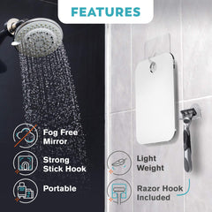 Anti-fog coating helps you shave without wiping in steamy showers.
