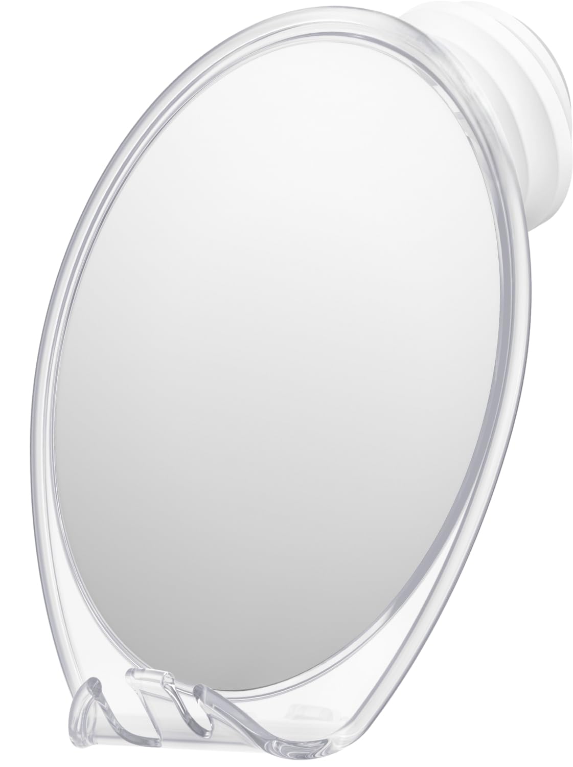 HONEYBULL fogless shower mirror with suction mount enables easy in-shower shaving.