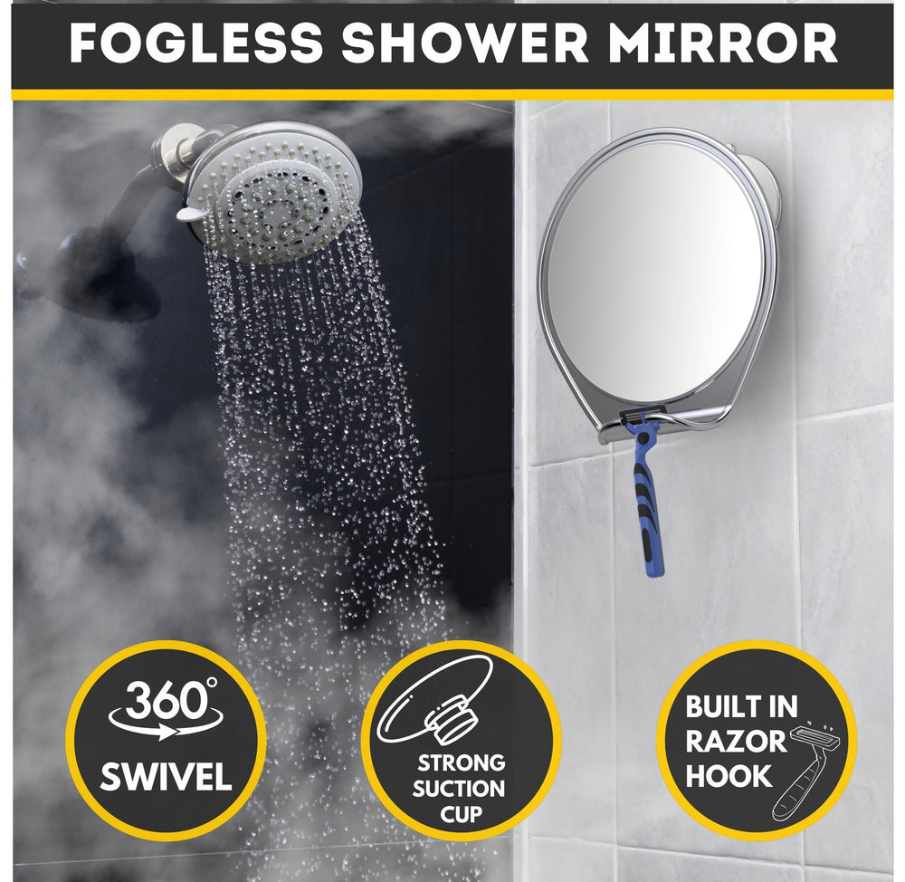 HONEYBULL fogless mirror on suction mount stays secure on tile