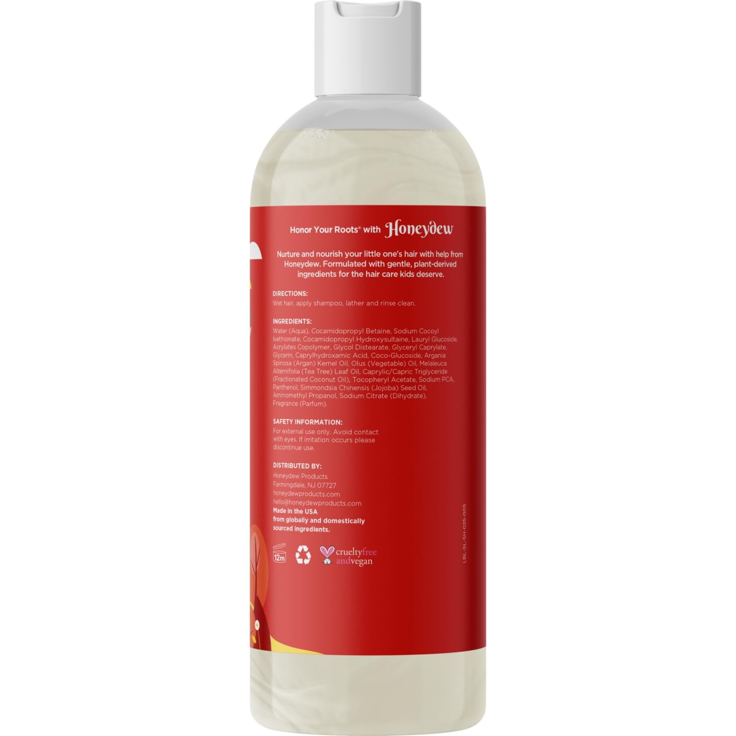 HONEYDEW champú niños, ingredientes jojoba y keratina para hidratación