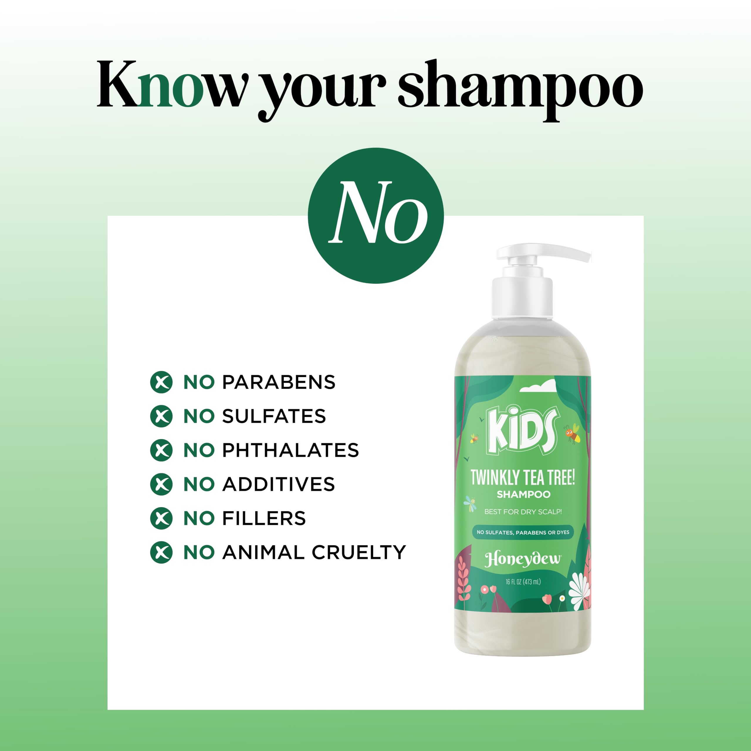 HONEYDEW rosemary oil graphic, suggesting soothing, fragrant care for kids' hair.