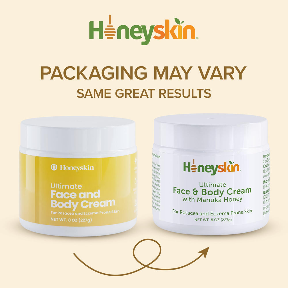 Honeyskin hands applying moisturizer illustrates easy, soothing nightly routine.