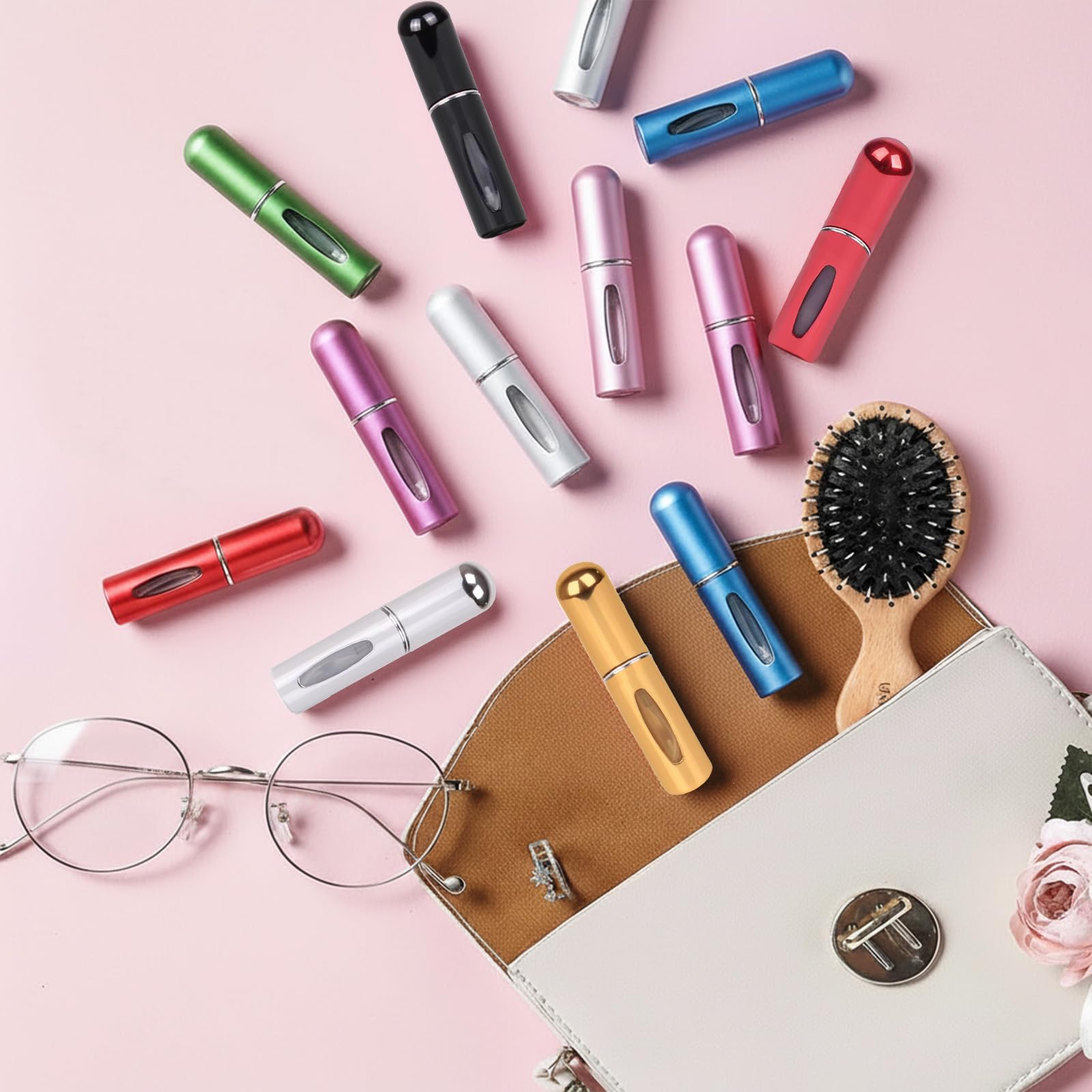 Hongliang travel perfume bottles in assorted colors for quick swaps