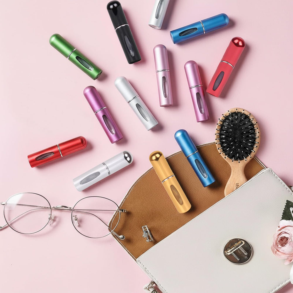 Hongliang travel perfume bottles in assorted colors for quick swaps