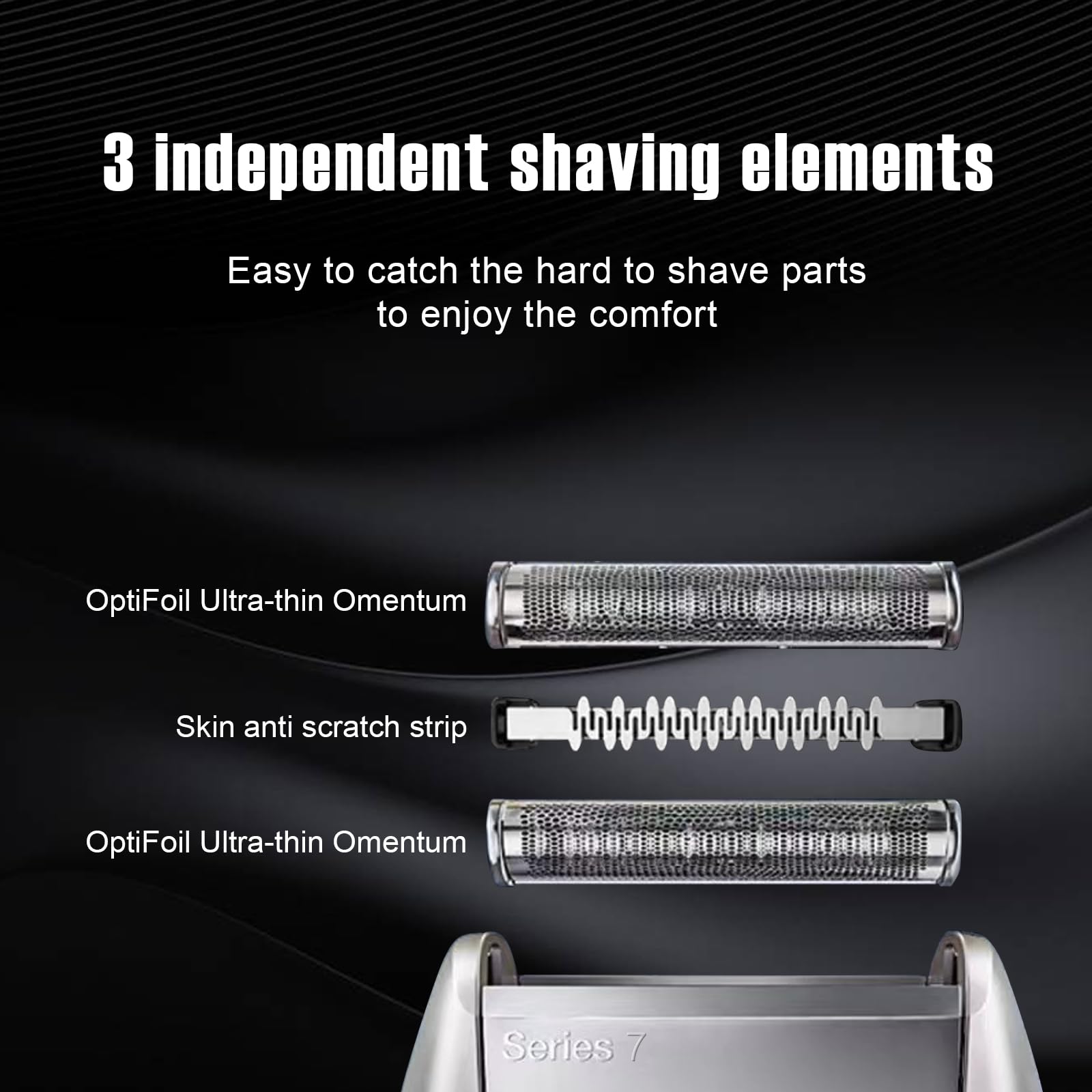 HONGNAL 70s compatible replacement head with clip-in design for Braun shavers